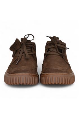 Polacco uomo in camoscio colore testa di moro. CLARKS | TORHILL LACEHI U-DARK BROWN NUB